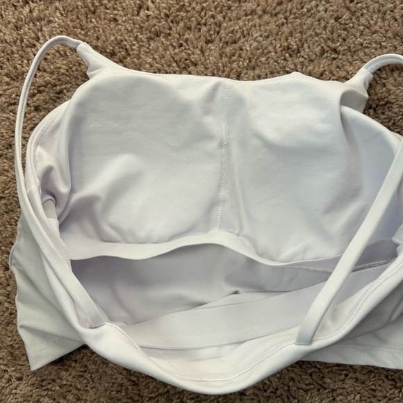 White workout Women's Crop Top with padded bra - Picture 2 of 3